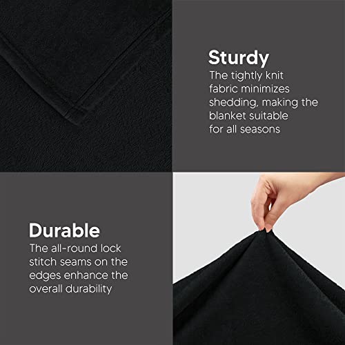Utopia Bedding Fleece Blanket Twin Size Black 300GSM Luxury Anti-Static Fuzzy Soft Microfiber Bed Blanket (60x80 Inch) Utopia Bedding