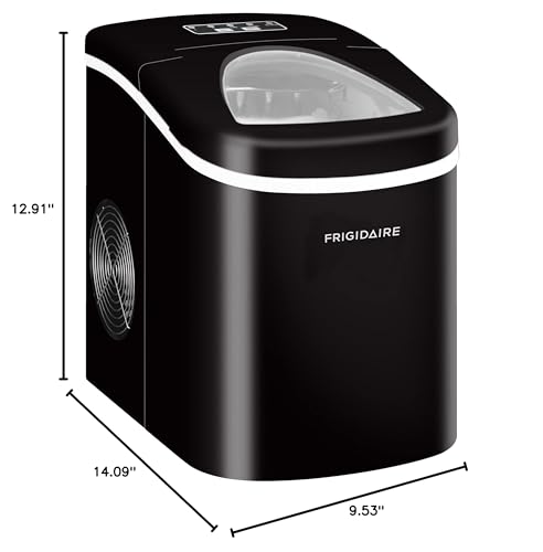 Frigidaire, 26 Lbs Portable Compact Icemaker, Ice Making Machine, Black, White, Medium Frigidaire