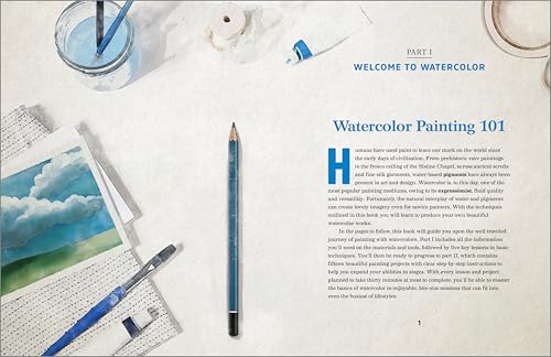 30-Minute Watercolor Painting for Beginners: Easy Step-by-Step Lessons and Techniques WoodArtSupply