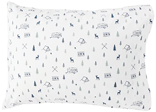 Eddie Bauer - Twin Sheet Set, Cotton Percale Bed Sheets, Crisp & Cool Bed Sheets, Ideal Dorm Essentials (Campout Dark Blue, Twin) Eddie Bauer