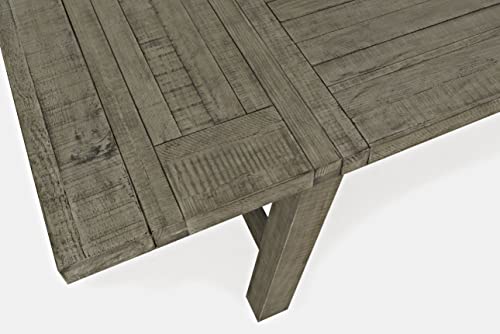 Jofran Telluride Eight Piece Rustic Distressed Pine 127" Extendable Dining Set with Bench, Driftwood Grey Jofran Inc.