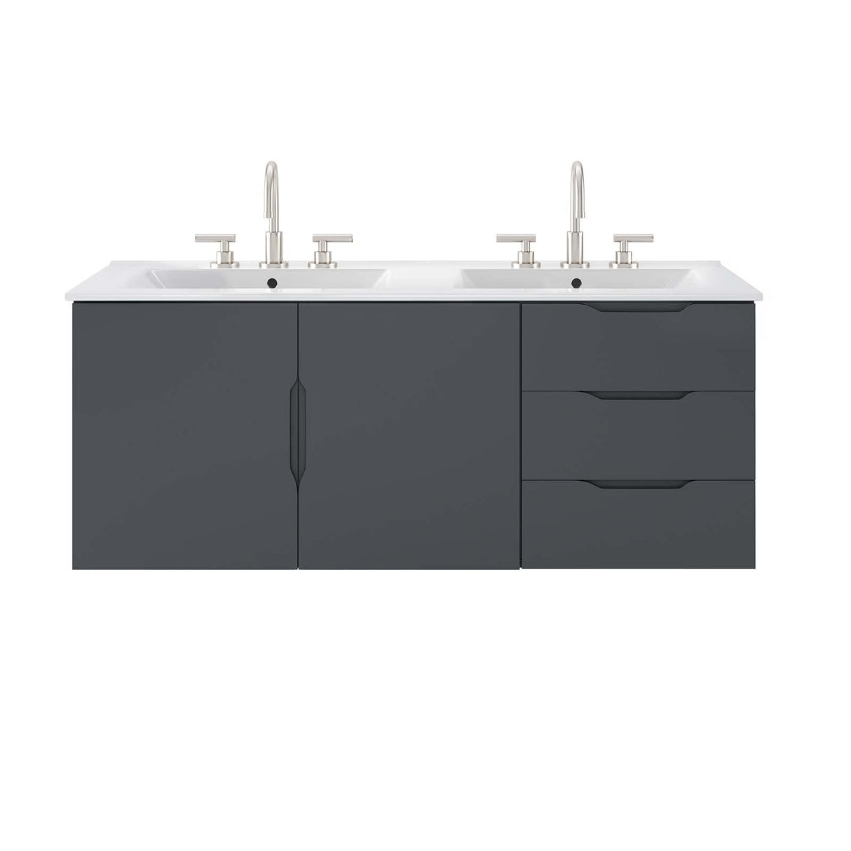 Modway Vitality 48" Double Sink Bathroom Vanity, Gray White Modway