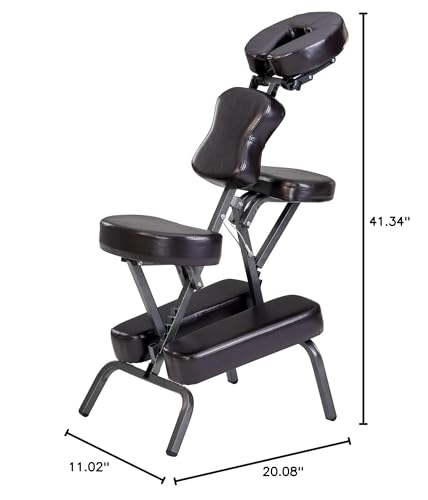 Master Massage Bedford Portable Massage Chair - Lightweight with Carrying Bag - Tattoo Height Adjustable Folding Face Cradle SPA (Coffee) Master Massage Equipment