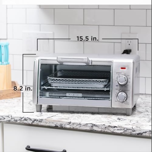 BLACK+DECKER 4-Slice Crisp 'N Bake Air Fry Toaster Oven,TO1787SS-RFP, 4-Slice, 5 Cooking Functions, 30 Minute Timer, Stainless Steel BLACK+DECKER