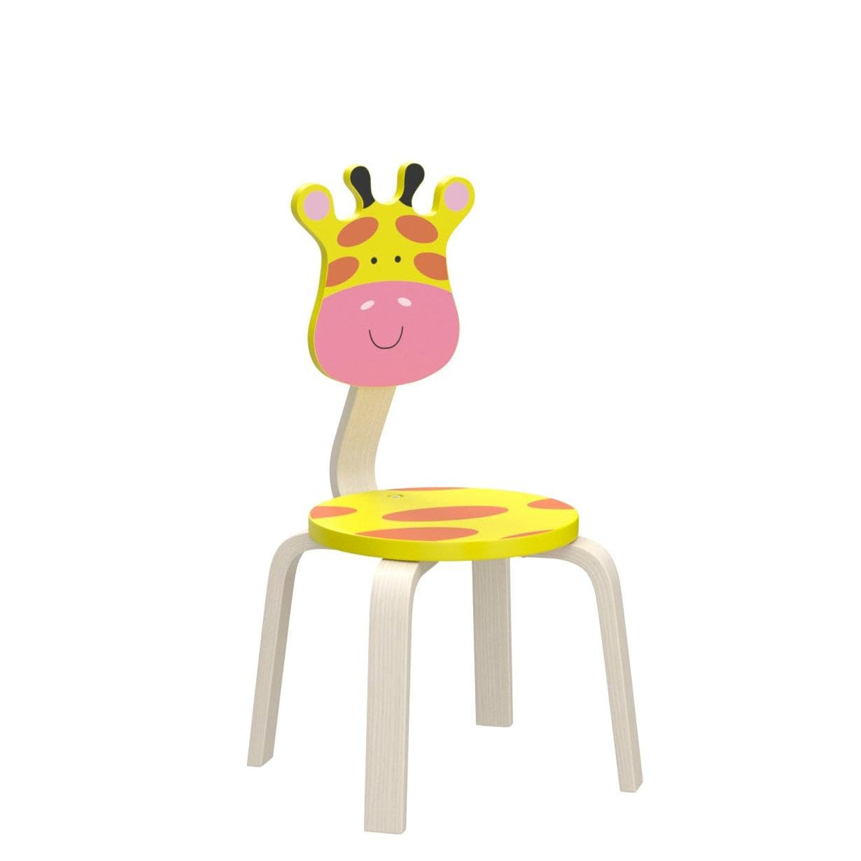 iPlay, iLearn 2 PCS Wooden Kids Chair Sets, Natural Hardwood Giraffe & Cow Animal Children Chairs, Furniture Set for Toddlers Kids Boys Girls, Stackable for Playroom, Nursery, Preschool, Kindergarten iPlay, iLearn