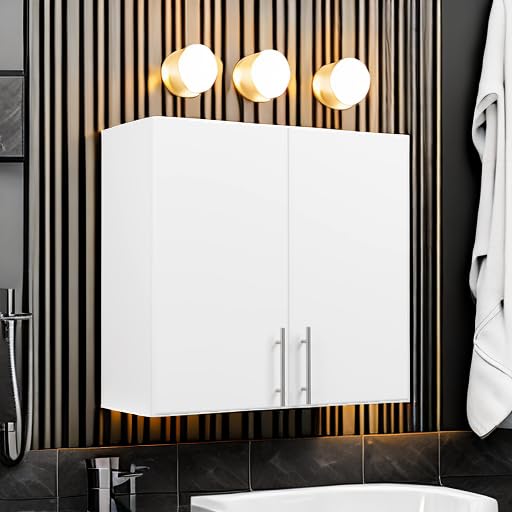 Prepac Elite 32" Wall Cabinet, White Storage Cabinet, Bathroom Cabinet, Pantry Cabinet with 1 Adjustable Shelf 12" D x 32" W x 30" H, WEW-3230 Prepac