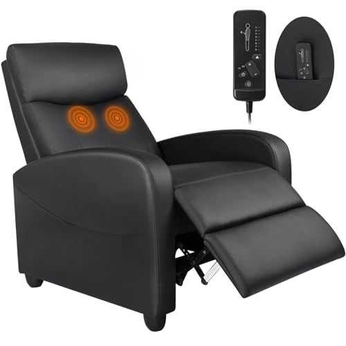 Sweetcrispy Massage Recliner Chair for Adults, Adjustable Home Theater Seating with Lumbar Support for Living Room, Modern Fabric Reclining, Grey Sweetcrispy