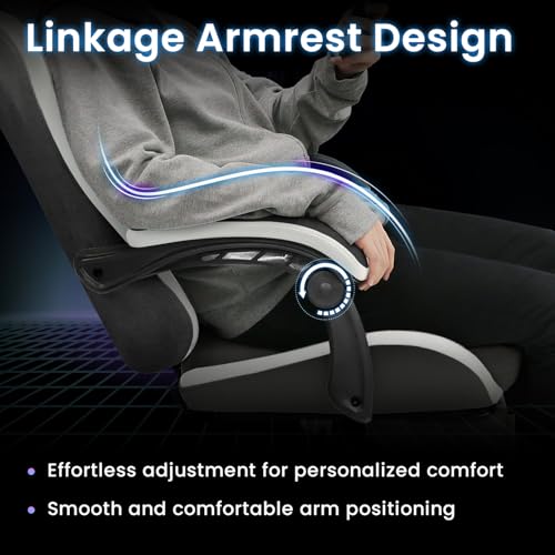 N-GEN GAMING Video Gaming Chair Office Computer Desk Use Ergonomic Reclining Backrest Adjustable Armrests Lumbar Support Footrest High Density Foam Breathable Fabric Heavy Duty Base (Black) N-GEN GAMING