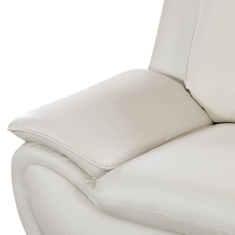 Faux Leather Sofa Couch Set, Living Room Sofa and Loveseat Set, Leather Couch and Loveseat Set for Living Room Office Home (2 Piece Leather Living Room Set, Cream White) Plithzy