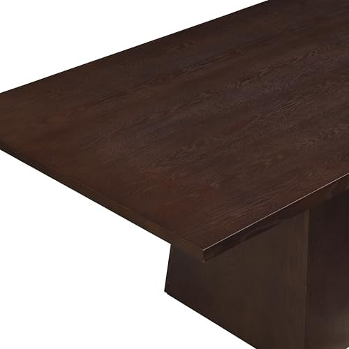 Christopher Knight Home Coadz 82 inch Wooden Dining Table, Modern Rectangular Kitchen Dinner Table for 6-8 People, Pedestal Wooden Dining Furniture for Kitchen Office Conference Room, Espresso Brown Christopher Knight Home