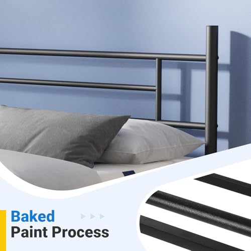 Avenco Metal Platform Bed Frame Full Size with Classical Headboard and Footboard, 14 Inch, Under Bed Storage, Strong Metal Slats Support, Mattress Foundation, No Box Spring Needed Avenco