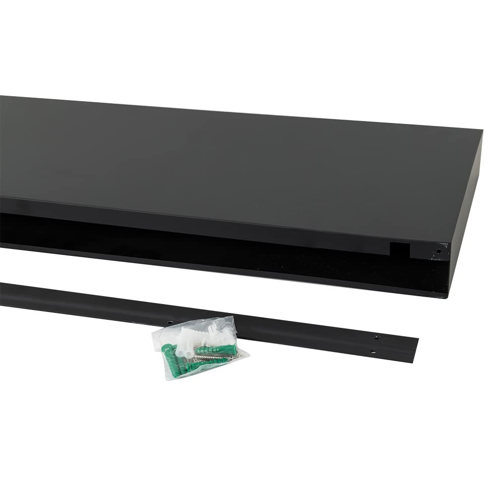 MANTELSDIRECT Tucker 68 Inch Metal Powder Coated Steel Non-Combustible Fireplace Mantel Shelf - Black | Beautiful Modern Shelf Perfect for Electric Fireplaces and More! MANTELSDIRECT