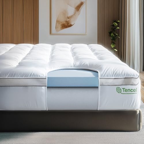 ViscoSoft 4 Inch Pillow Top Memory Foam Mattress Topper Full - Cooling Hybrid Lux Dual Layer Bed Mattress Pad - CertiPur-US Certified ViscoSoft