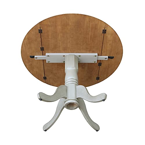 International Concepts Inch Dual 42 Drop Leaf Dining Table, Distressed Hickory/Stone IC International Concepts