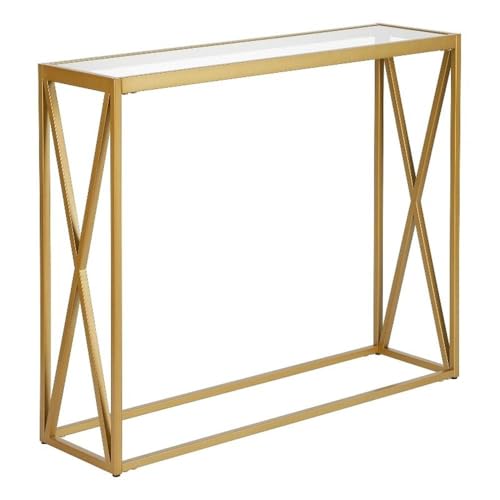 Arlo 36'' Wide Rectangular Console Table in Brass Henn&Hart