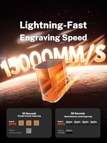 EM-Smart Dual SE 20W Fiber + 20W Diode Dual Laser Engraver, 15000mm/s Lighting-Fast Laser Engraver and Cutter Machine, 0.001mm Engraving Accuracy, 3D Engraving Machine for Jewelry, Metal, Wood EM-Smart