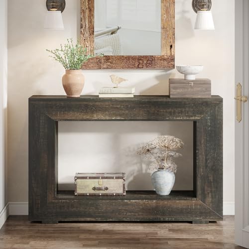 Tribesigns Farmhouse Console Table, 47 Inches Entryway Console Table with Storage, Industrial Hallway Accent Table for Living Room, Entrance Tribesigns