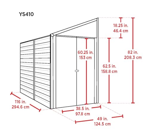 Arrow Yardsaver Compact Galvanized Steel Storage Shed with Pent Roof, 4' x 10' Arrow