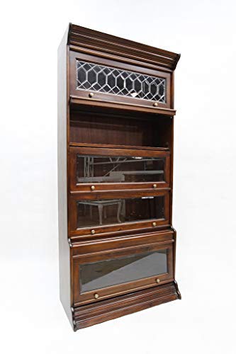 Crafters and Weavers Legacy Solid Mahogany Wood 5 Stack Barrister Bookcase - Brown Walnut Crafters and Weavers