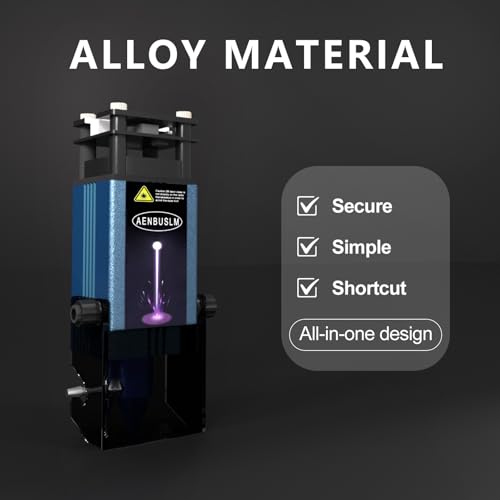 AENBUSLM 40W Laser Module with Air Assit for Laser Cutter & Laser Engraver Machine,5W(5000mW) Output Power,Built in FAC,Ultra-Fine Compressed Spot CNC Carving DIY Laser Master - Class 4 AENBUSLM