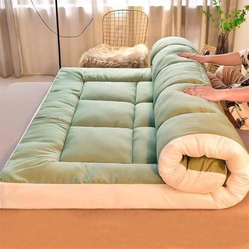 Thick Japanese Futon Mattress, Roll-UpMattress,Single/Double/Queen Size, Portable Camping Mat, Sofa Bed, Tatami Mat,Breathable Floor Lounger, Fold Sleeping Pad for Home Travel Generic