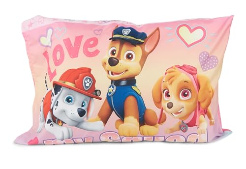 Paw Patrol Skye We're A Team 4 Piece Toddler Bedding Set - Includes Comforter, Sheet Set - Fitted + Top Sheet + Reversible Pillow Case for Girls Bed, Pink Paw Patrol