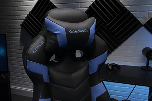 RESPAWN 110 Ergonomic Gaming Chair with Footrest Recliner - Racing Style High Back PC Computer Desk Office Chair - 360 Swivel, Adjustable Lumbar Support, Headrest Pillow, Padded Armrests - 2021 Blue RESPAWN