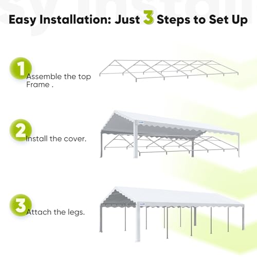 Quictent 20x30 Heavy Duty Party Tent Upgraded Galvanized Outdoor Canopy Tent Carport Wedding Event Shelter Wedding Tents for Parties with Storage Bags Quictent