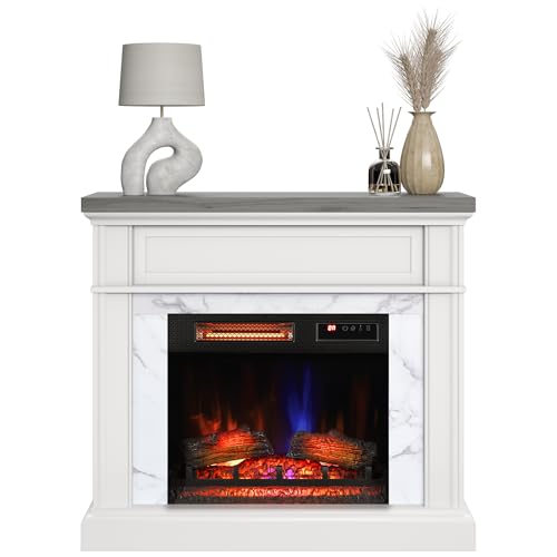 duraflame® Wall Mantel Electric Fireplace, Bright White Duraflame