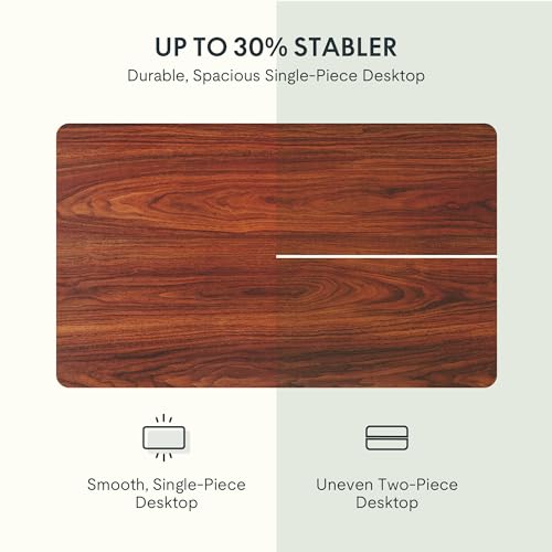 FLEXISPOT Standing Desk 55 x 28 Inches Electric Stand Up Desk Workstation, Whole-Piece Desk Board Home Office Computer Height Adjustable Desk (Black Frame + 55" Mahogany Top 2 Packages) FLEXISPOT