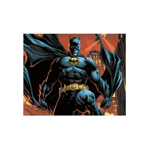 AQUARIUS Batman Art by Numbers Painting Kit (16 x 20 Stretched Canvas) 24 Paints, 3 Paint Brushes, Ready to Hang, Officially Licensed DC Comics Collectible - 16x20 in AQUARIUS
