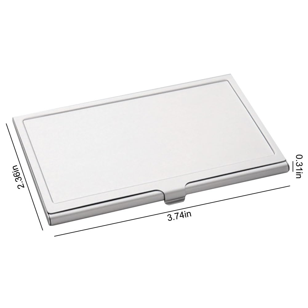 ZUYYON 4 Pcs Sublimation Blank Business Card Holder Metal Organizer Card Case Pocket Heat Transfer Blank Card Carrier Case DIY Business Card Case for Men Women ZUYYON