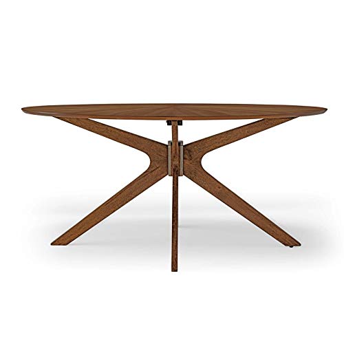 Modway Crossroads 63" Oval Wood Dining Table, Walnut Modway