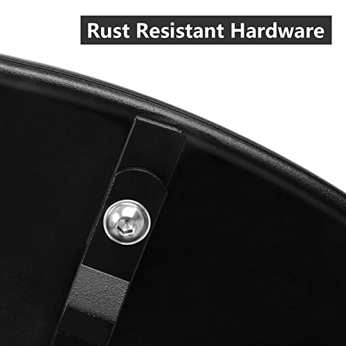 Meluvici Patio Coffee Table, Metal Steel Outdoor Round Table Weather Resistant Anti-Rust Outdoor Table(Black) Meluvici