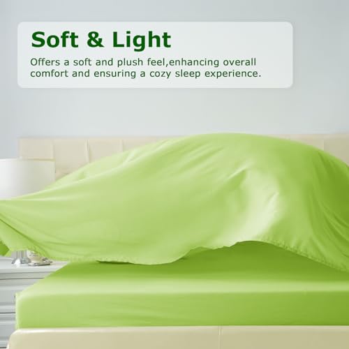 Homilay Twin Size Bed Sheet Set - 3 Piece Soft Microfiber Sheets with Deep Pockets, Cooling Technology, and Wrinkle-Free Pillowcase. Hotel-Quality, Durable Bedding, Sharp Green Homilay