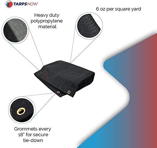 Tarps Now Heavy Duty Mesh Tarps, (20' X 40') with Grommets - 75% Sunblock Shade Cloth Tarp for Patio Screen, Wind Block, Privacy Screen, Canopies, Dump Trucks, Pool Cover - Black TarpsNow