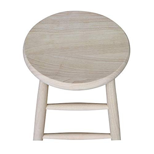 International Concepts 24-Inch Scooped Seat Stool, Unfinished IC International Concepts