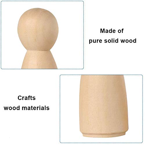 LUUFAN 20Pcs Wooden Peg Doll, 65 mm Unfinished Wooden Female Male Plain Blank Bodies Angel Dolls for DIY Craft Wedding Party (Pack of 20) LUUFAN