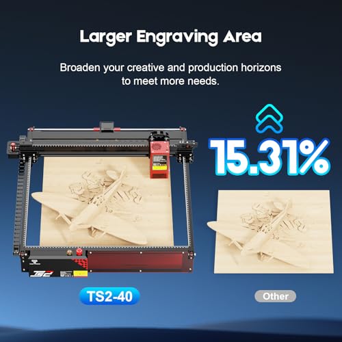 Twotrees TS2 Laser Engraver,40000mW High Precision Laser Engraving Machine,Laser Cutter,0.08mm Laser Spot Engraver Machine for DIY,Wood,Metal,Acrylic,Glass,Stainless Steel Twotrees
