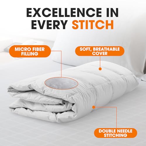 Cheer Collection Down Alternative Comforter - Ultra-Soft & Cozy Twin Size Duvet Insert, Lightweight Down Comforter for All-Season Warmth, Plush Bedding Twin Comforter, White Cheer Collection