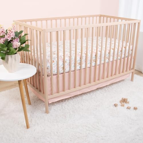 The Peanutshell 3 Piece Baby Crib Bedding Set for Girls - Newborn, Infant & Toddler Nursery Bed Set Decor with Fitted Crib Sheet, Dust Ruffle Comforter - Fairytale Forest The Peanutshell