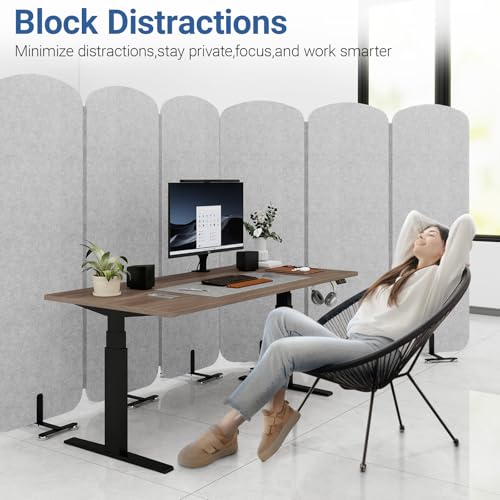 Natwind 3 Panel 73.2 x 71 inch Office Room Privacy Protect Space Divider Portable Partition,Wall Folding Cubicle Indoor Freestanding Acoustic Partition Temporary for Office Room Natwind