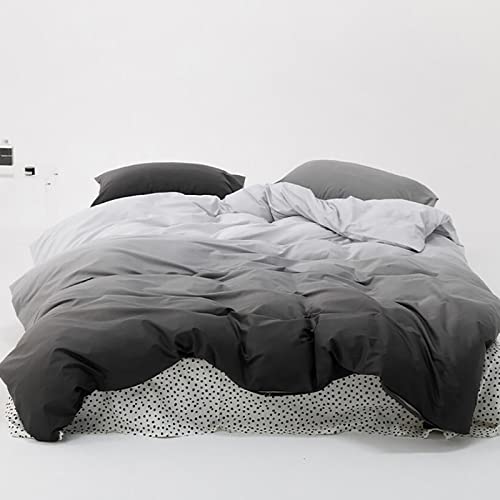 Luxlovery Grey Gradient Comforter Set Queen Grey and White Bedding Set Full Men Women Minimalist Bedding Set Light Gray Soft Breathable Blanket Quilts Gradient Comforter Set Luxlovery