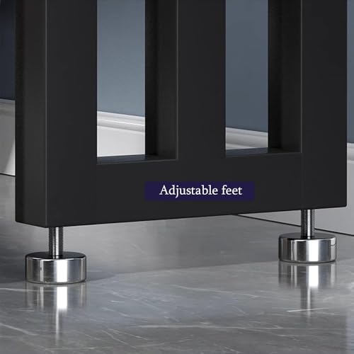 Floor to Ceiling Room Divider, Metal Room Divider, Entrance Hall Partition Screen Column Floor to Ceiling, Column Decor Grille Adjustable Height for Teahouse Coffee Shop Hotel (Black,270cm / 106.29"H) VIBRFURE