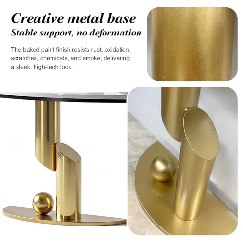 WOOOFA Modern Gold Console Table, Entryway Table with Smart Sensor Lights, Luxurious Marble Console Table, Sturdy and Easy to Clean, Sofa Table for Living Room, Hallway, Foyer, Bedroom WOOOFA