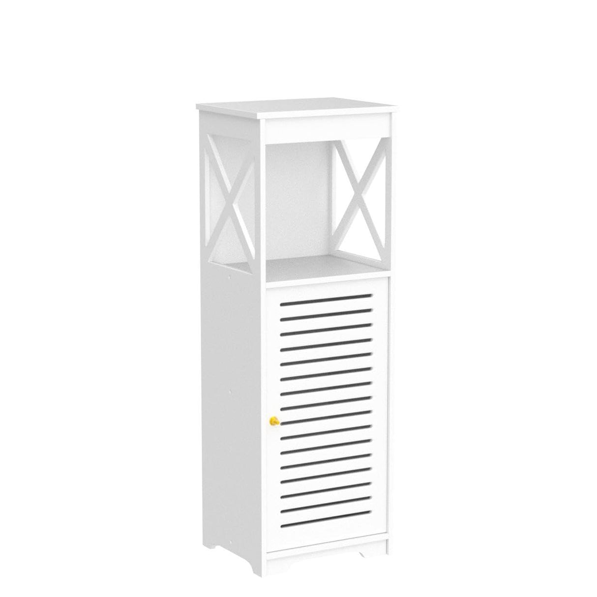 YIGANG Waterproof Bathroom Cabinets,White Bathroom Storage Shelf Organizer Cupboard with Daily use Layer and 1 Cupboard Door (XX) YIGANG