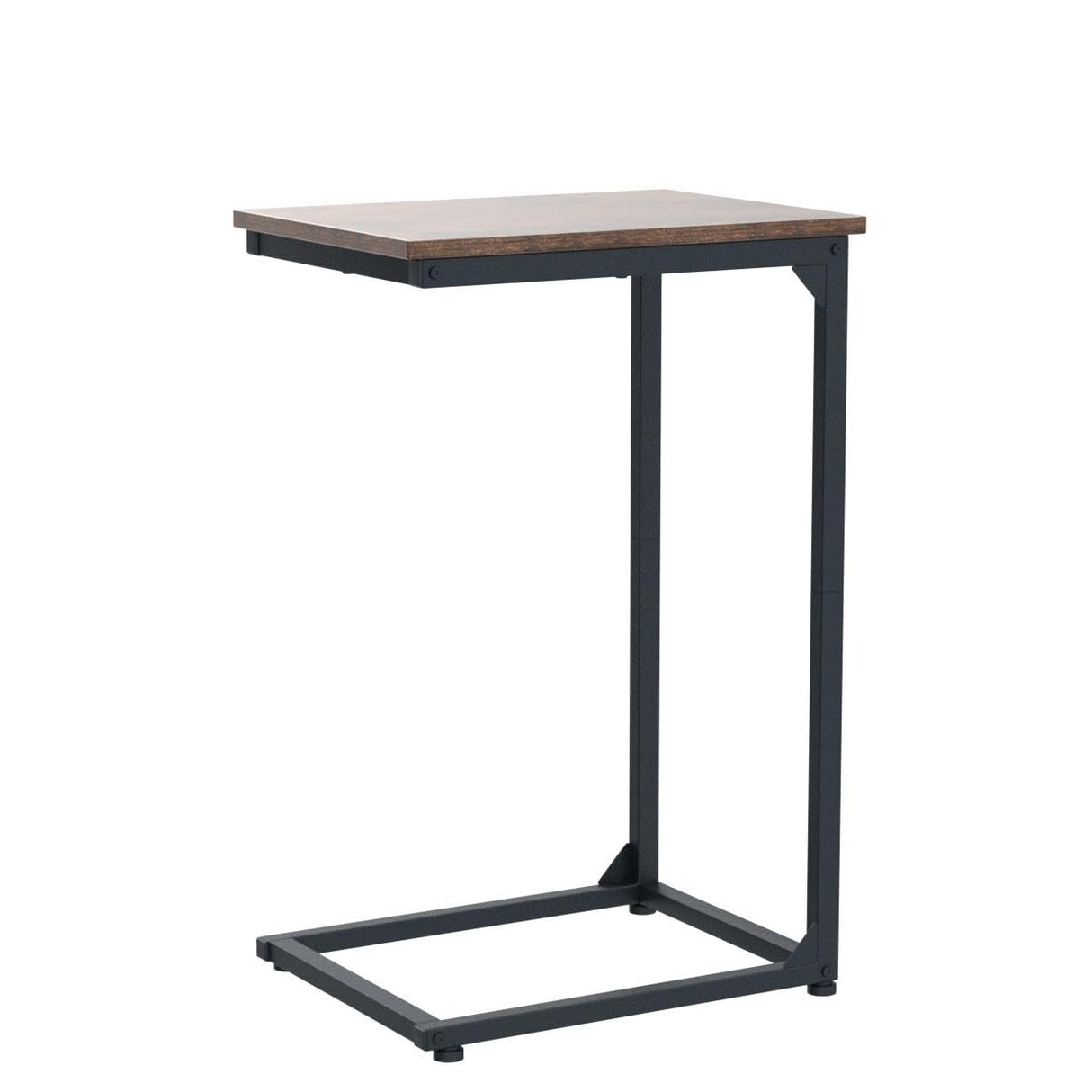 AMHANCIBLE C Shaped End Tables, TV Trays Set of 2 for Living Room, Slide Under Couch Table for Sofa, Bedroom, Small Space, Rustic Brown HET02CBR AMHANCIBLE