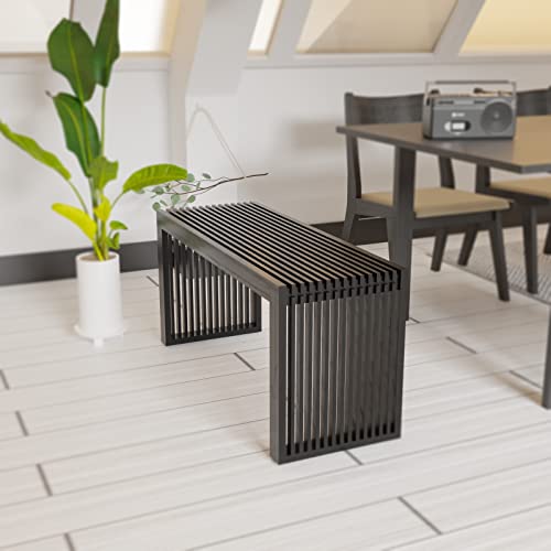 APRTAT Bamboo Dining Bench, 35 inch Farmhouse Decor Indoor Kitchen Table Bench, Entryway Shoe Rack Bench, Outdoor Bench, Solid Bamboo Benches for Living Room, Hallway, Bedroom, Bathroom APRTAT