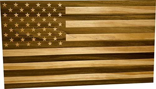 American Flag Concealed Gun Cabinet, Hidden Gun Storage American Flag (Natural) Bellewood Designs