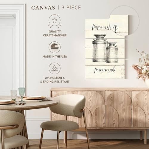 Elephant Stock - Life At Home I Shiplap Wall Art - Vertical Multi Panel Canvas - 3 Piece Living Room Wall Decor - Drawing Happiness Quotes Multi Piece Wall Art - Beige And Black Decor by Avery Tillmon - 28" x 45" ElephantStock